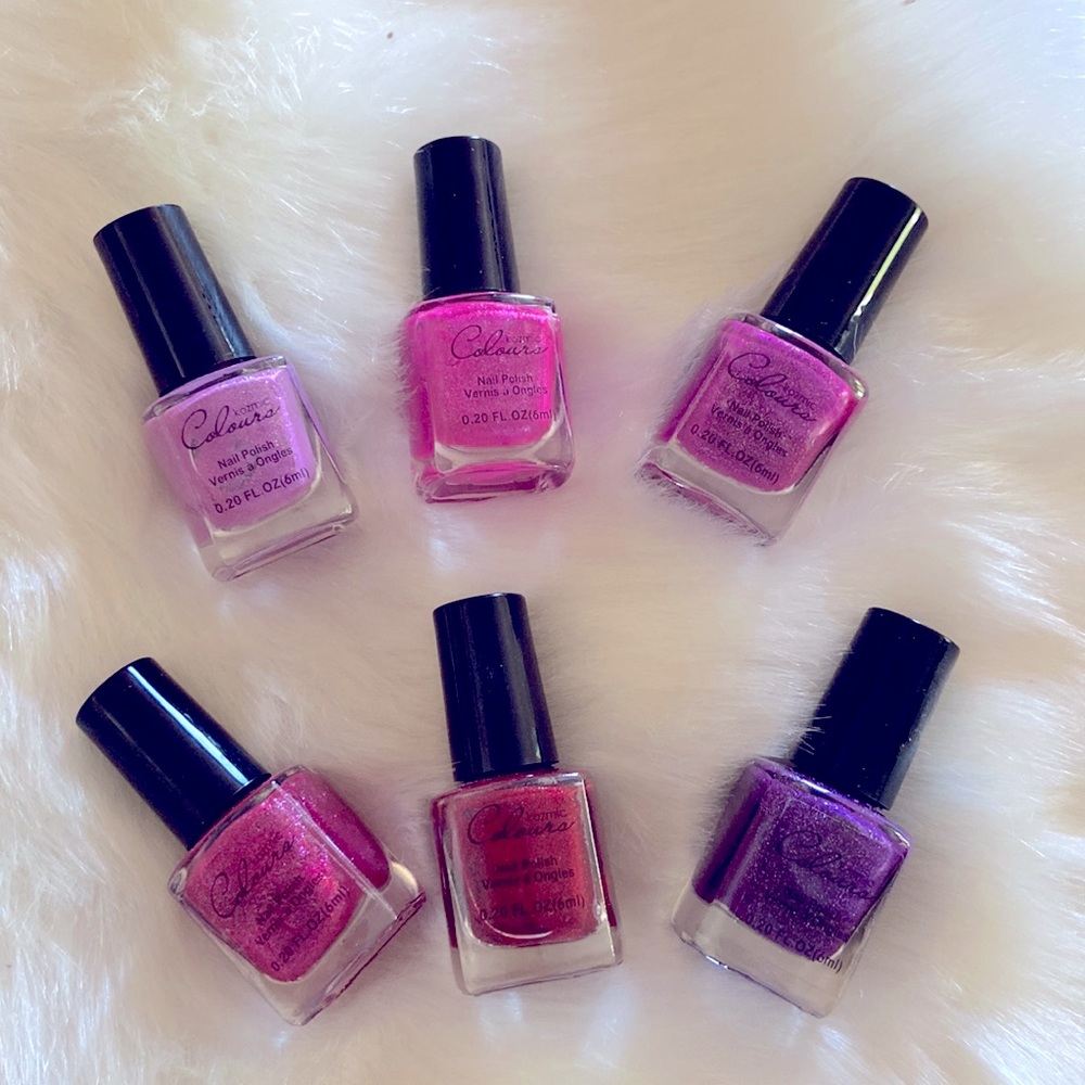 Set of six mini nail polish